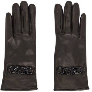 VALENTINO GARAVANI Black VLogo Chain Gloves